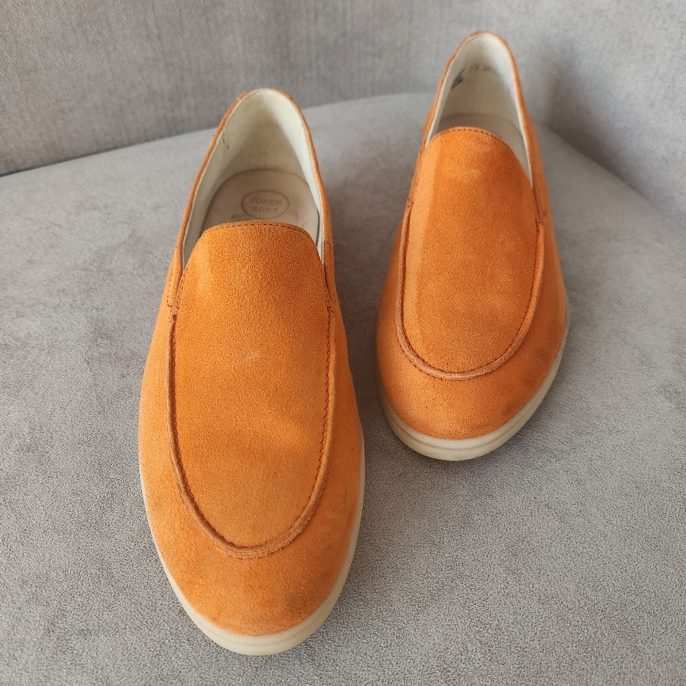 Paul Green loafers 10 orange papaya suede Selby preppy Made in Austria new $385